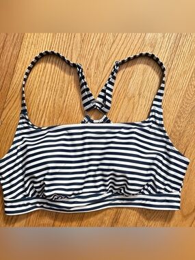 Striped Navy and White Bikini Top. New w/o tags